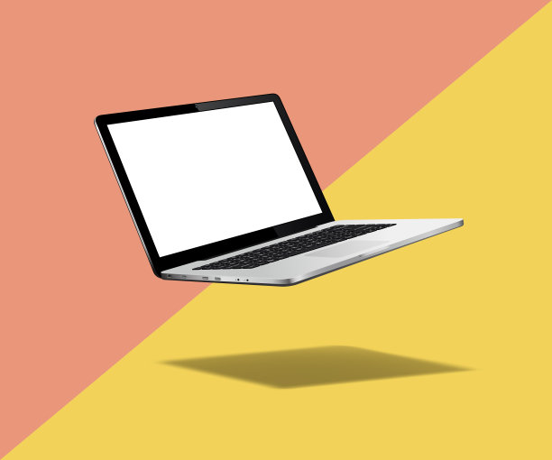 悬浮的笔记本电脑模型图片下载