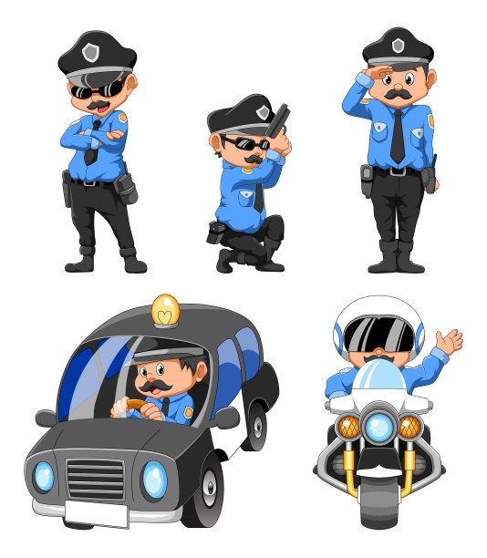 职业警察服装的集合图片下载