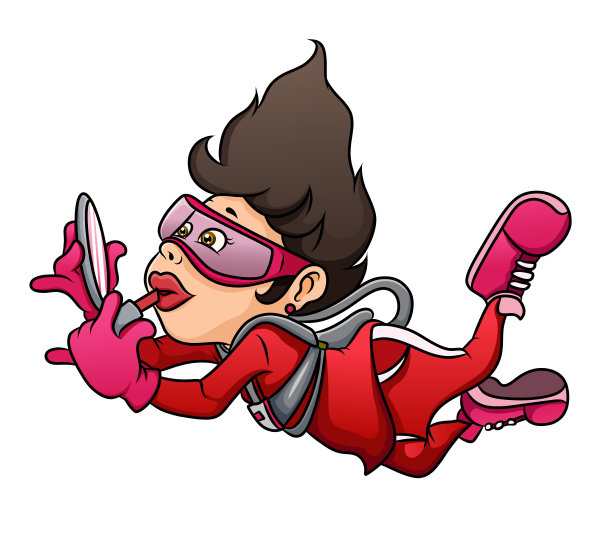 降落伞女正在化妆图片下载