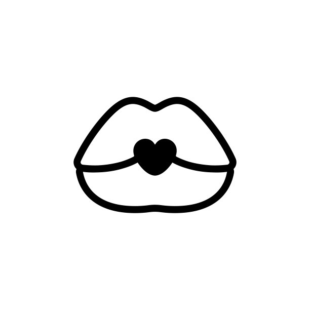嘴唇画一条线，女人的嘴带着心图片下载
