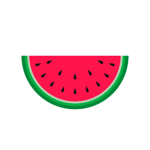 西瓜图标，矢量水果插图，新鲜西瓜片。图片下载