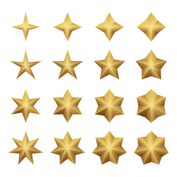 星星和闪耀的金色图标集- 1图片下载