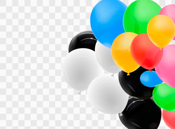 真实的红色气球孤立在透明的背景。矢量插图。图片下载