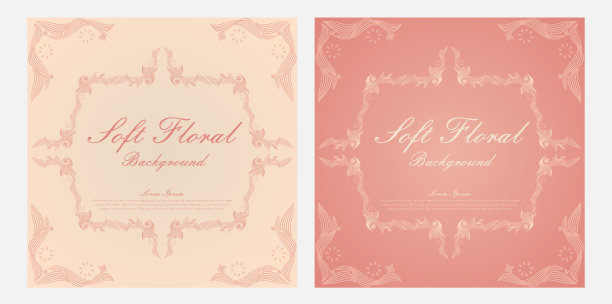 柔和的颜色线条花卉装饰造型社交媒体帖子设计图片下载