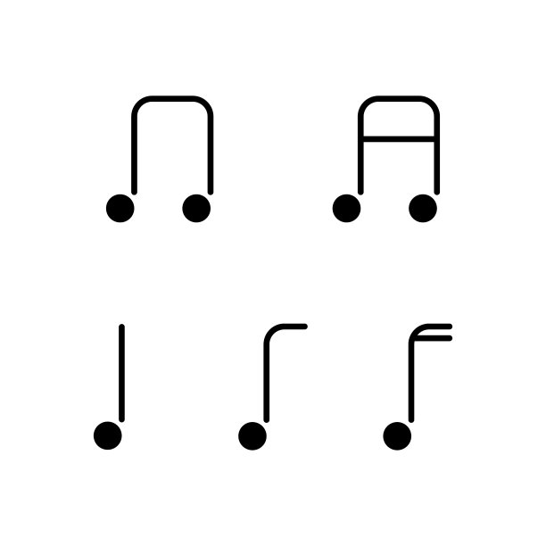 音乐音符图标集矢量设计。图片下载