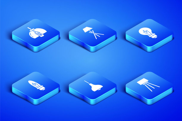 设置落地灯，吊灯，吊灯，灯泡，和图标。向量图片下载