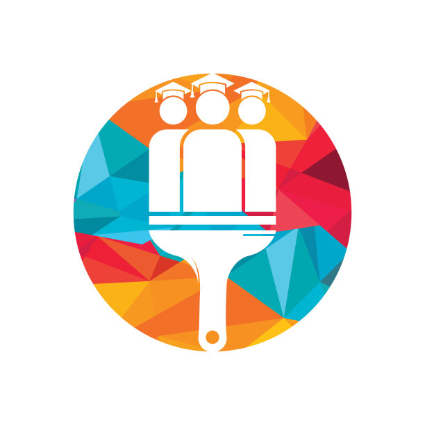 艺术教育矢量标志设计。教育画笔图标设计。图片下载