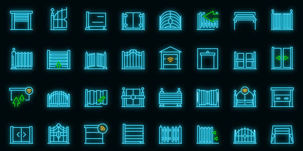 自动门图标集，轮廓风格图片下载