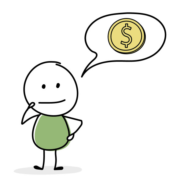 金钱投资概念与卡通商人。图标集合。向量图片下载