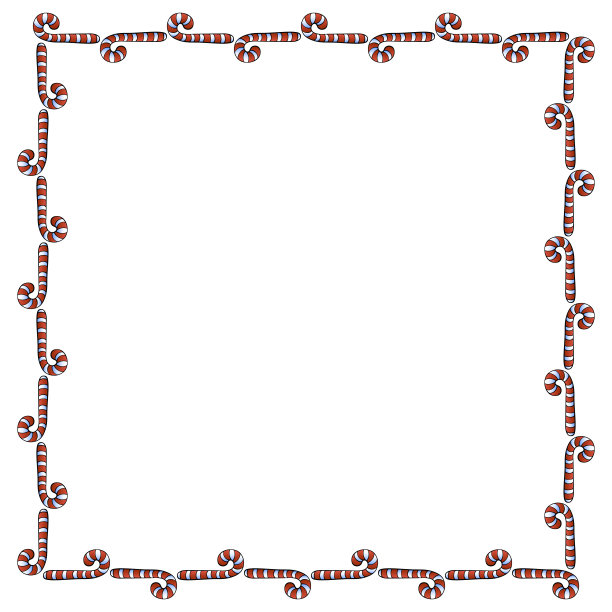 矢量背景，框架，边界从红色糖果藤。明亮的镶边，装饰主题甜蜜的新年，圣诞图片下载