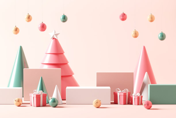 蜡笔讲台背景为圣诞假期，舞台为产品。图片下载