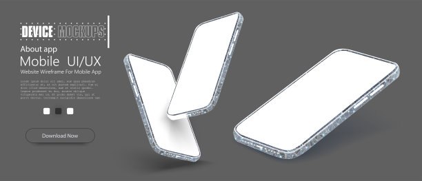 智能手机边框少黑屏，旋转位置。低聚智能手机触摸屏显示。模拟电话。丛线和星座上的点。图片下载