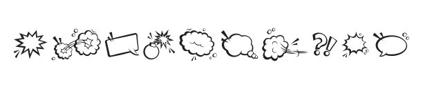 漫画语言云向量图标，卡通气球设置，表达泡泡的流行艺术风格。有趣的插图图片下载