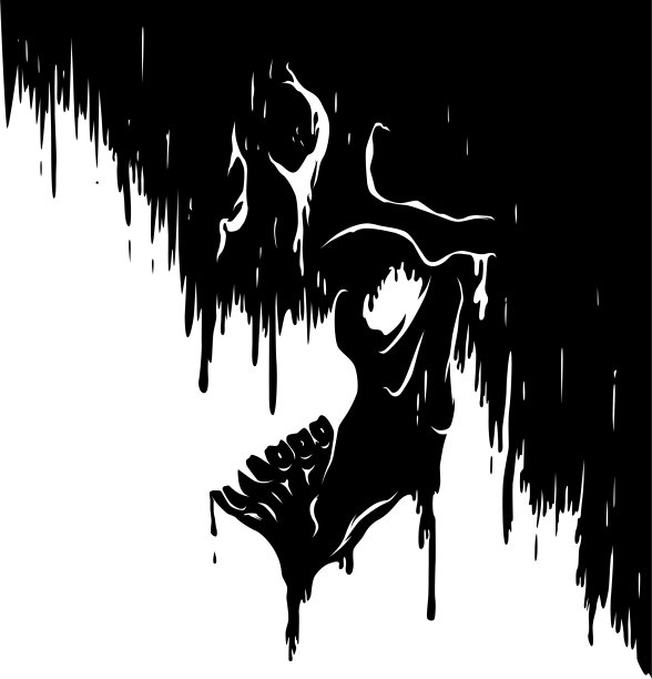 黑白怪物头骨纹理图片下载