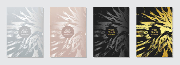 优雅的设计套封面。豪华的几何背景与抽象图案在黄金，粉红色，白色，黑色的颜色。Premium垂直矢量模板。图片下载