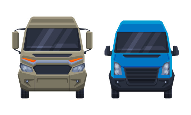 汽车与城市交通作为道路交通前视图向量集图片下载