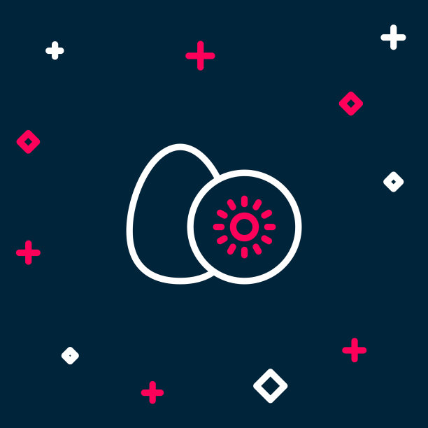 线猕猴桃图标孤立在蓝色的背景图片下载