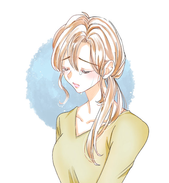 一个受苦的女人的插图图片下载