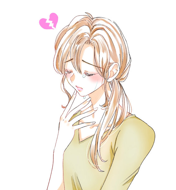 一个受苦的女人的插图图片下载