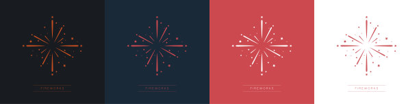烟火标志。向节日和聚会致敬。矢量插图。图片下载