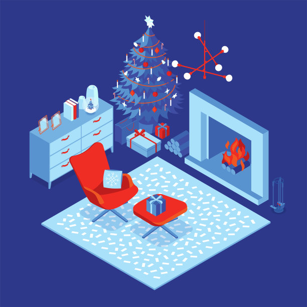 彩色等长矢量圣诞插图图片下载