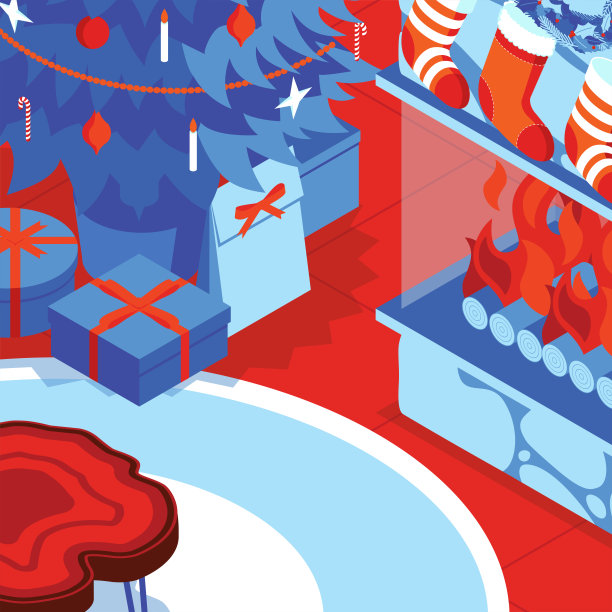 彩色等长矢量圣诞插图图片下载