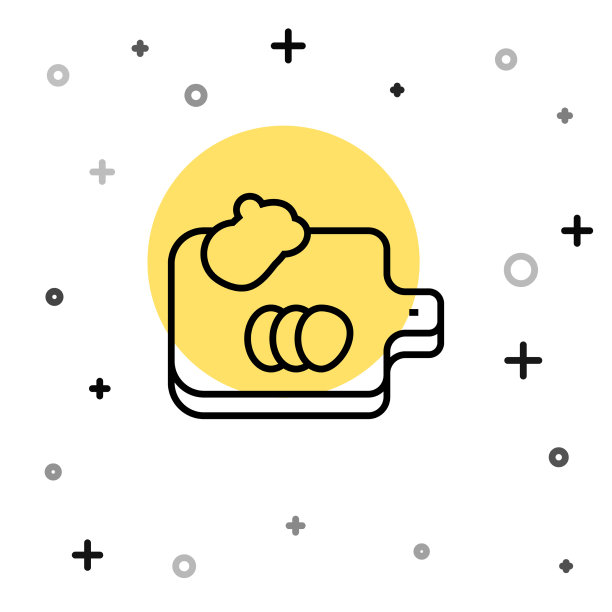 黑色线条菜板与蔬菜图标图片下载