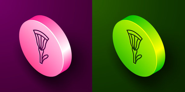 等距线埃及莲花图标孤立上图片下载