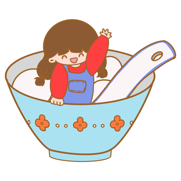 汤圆碗里的小女孩素材图片