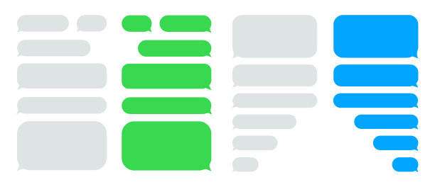 消息气泡的信使。聊天讲话泡沫。智能手机聊天短信。矢量插图。图片下载