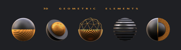 几何三维形状。图标集。三维演示图片下载