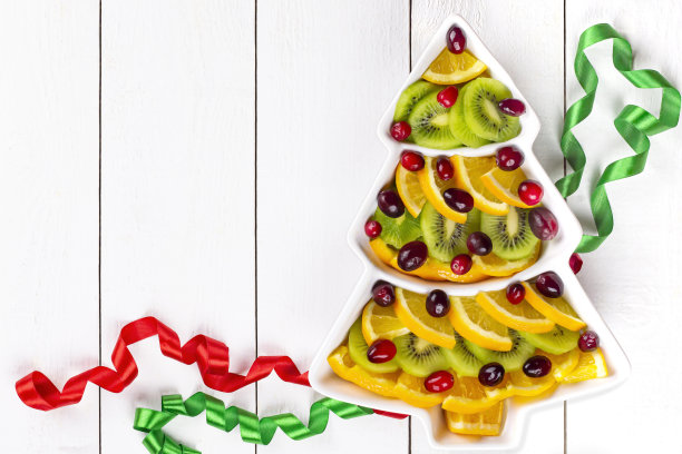 圣诞树形状的水果盘图片下载