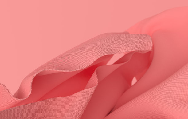 豪华软纺织织物在运动3d渲染。抽象现代粉红色棉花3d背景图片下载