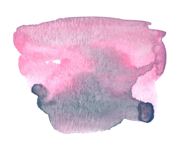 水彩背景文本或标志。抽象粉红和灰色水彩形状。图片下载
