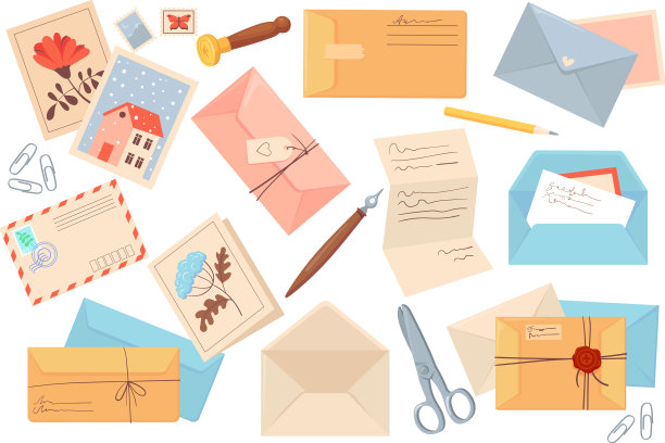 手工信封信件，邀请函图片下载