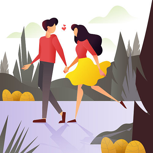 你好夏天扁平简约插画风次图图片下载