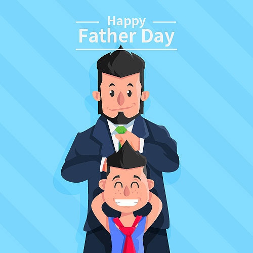 父亲节扁平简约大气次图素材图片