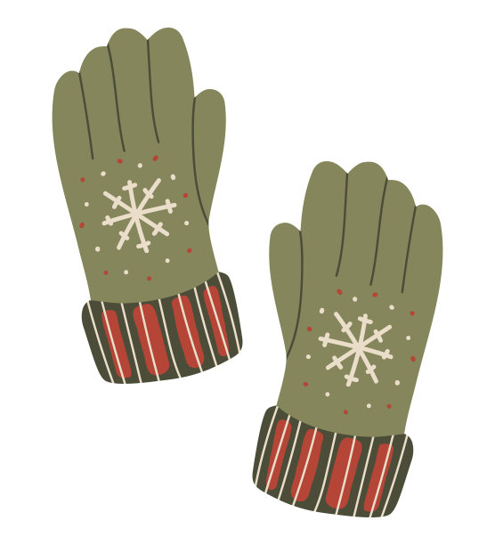 孤立的向量元素。舒适的手套。温暖的手套。Ð¡结16:5商店。白色背景上的彩色图像。印刷品用于包装设计。图片下载
