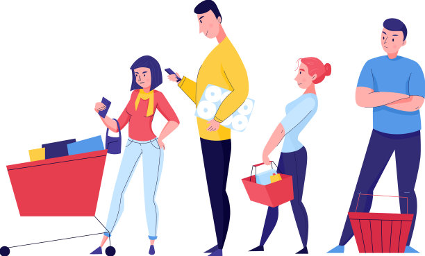 超市排队组成图片下载