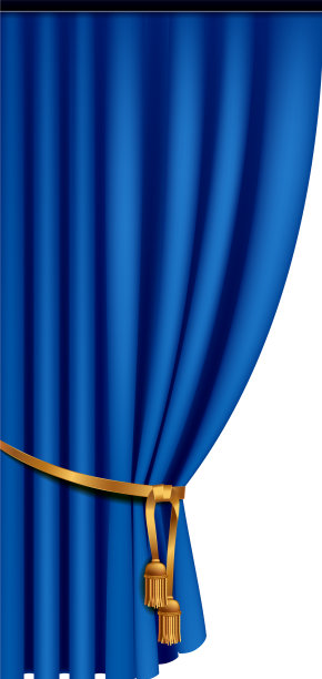 蓝色窗帘领带成分图片下载