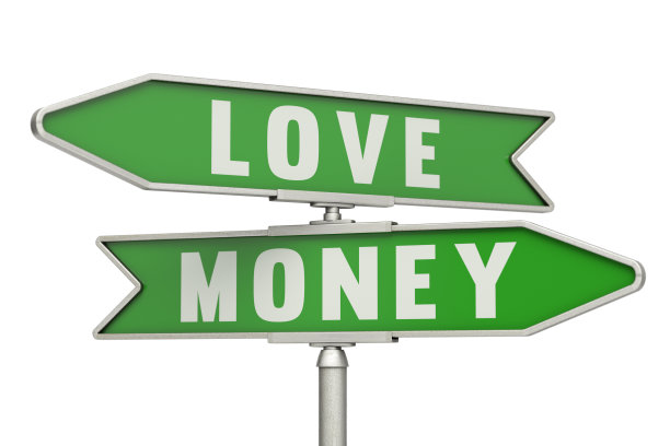 爱情和金钱路标图片下载