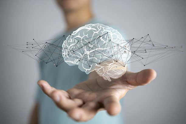 商人持有数字人脑与细胞图片下载