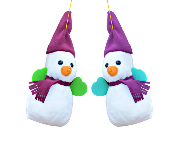 圣诞雪人娃娃孤立的白色背景与剪辑路径。图片下载