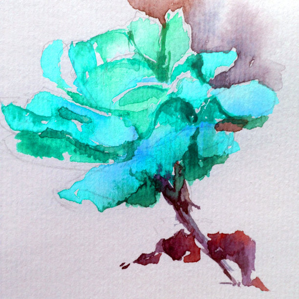 抽象鲜艳的装饰背景。花图案手工制作。美丽温柔浪漫的夏日单玫瑰花，采用水彩画技术，取自大自然。图片下载