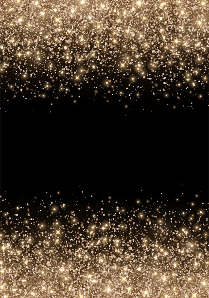 节日旗帜青铜金色闪光的黑色背景。向量图片下载