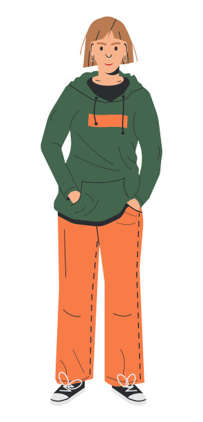 穿着休闲服的女人。穿帽衫的摩登女孩图片下载