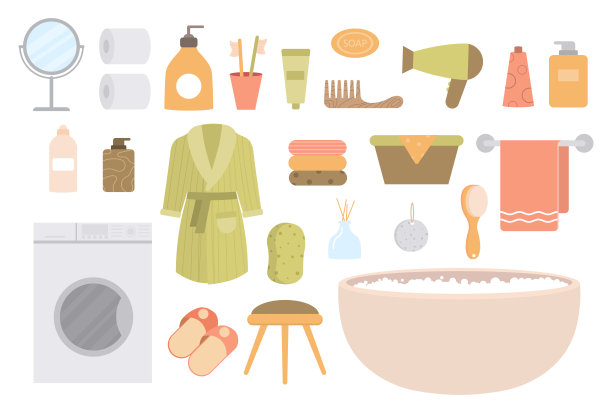 浴室元素组合图片下载