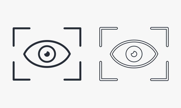 眼睛扫描矢量图标，安全检查符号。视网膜扫描简单符号。现代，简单的平面矢量插图网站或移动应用程序图片下载
