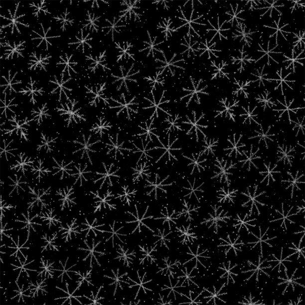 手绘雪花圣诞节无缝图案。淡淡的雪花在粉笔雪花的背景。真实的粉笔手绘雪覆盖。喜庆的节日季节装饰图片下载