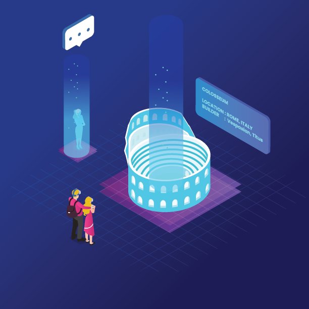 旅行到罗马参观虚拟世界的斗兽场图片下载